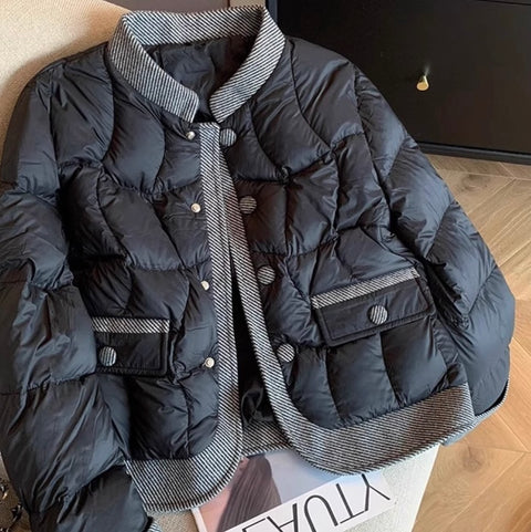 Tweed Patchwork Black Cotton Jacket