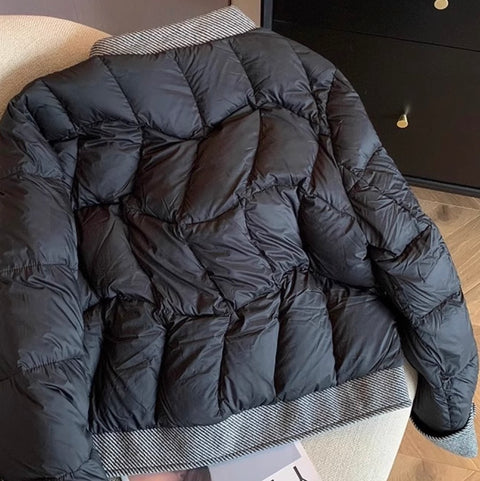 Tweed Patchwork Black Cotton Jacket