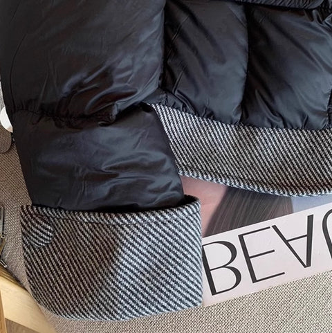 Tweed Patchwork Black Cotton Jacket