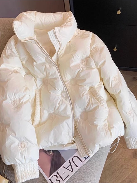 Simple Design White Cotton Jacket