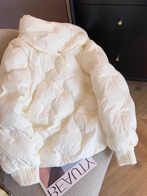 Simple Design White Cotton Jacket