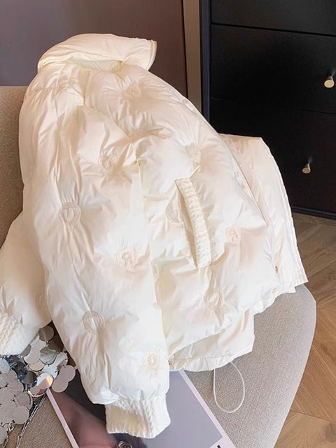 Simple Design White Cotton Jacket