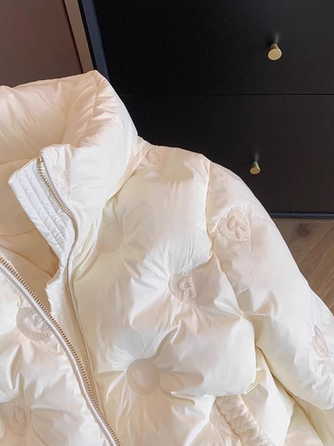 Simple Design White Cotton Jacket