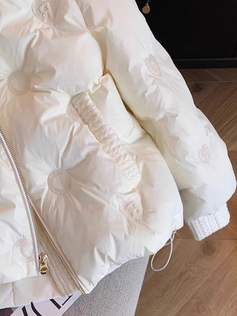 Simple Design White Cotton Jacket