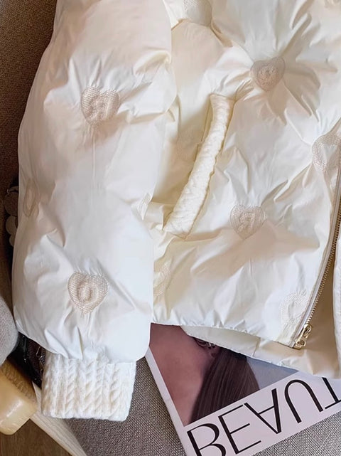 Simple Design White Cotton Jacket