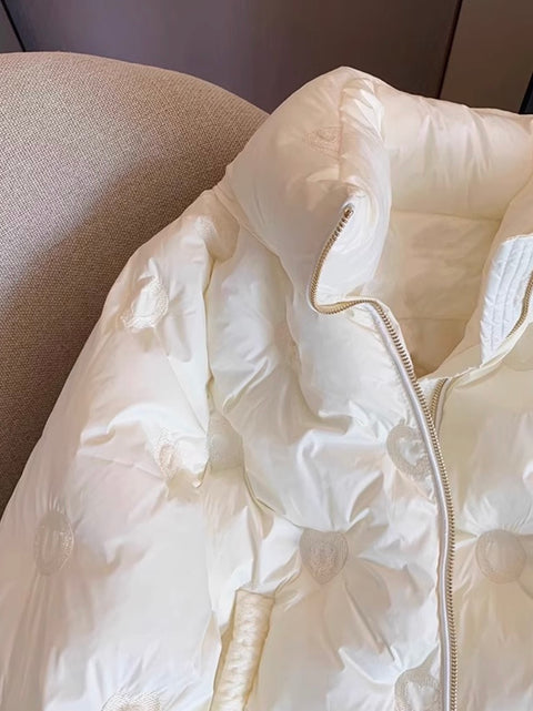 Simple Design White Cotton Jacket