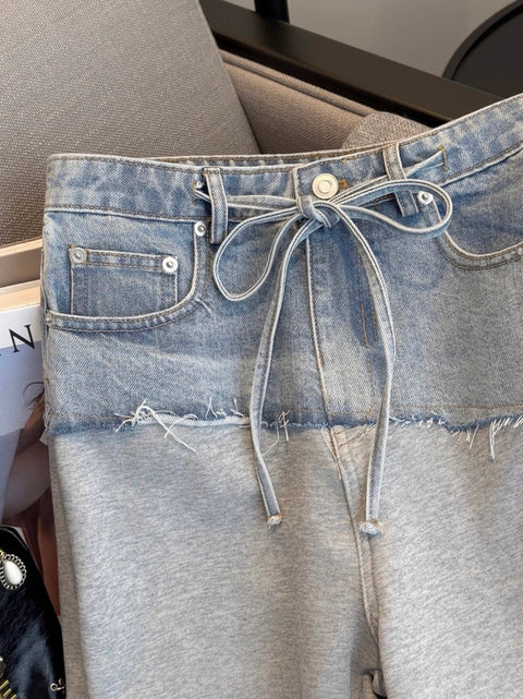 Chic Ripped Patchwork Jeans