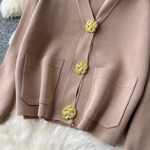 Loose-fit Cardigan & Trousers Knitted 2Pcs