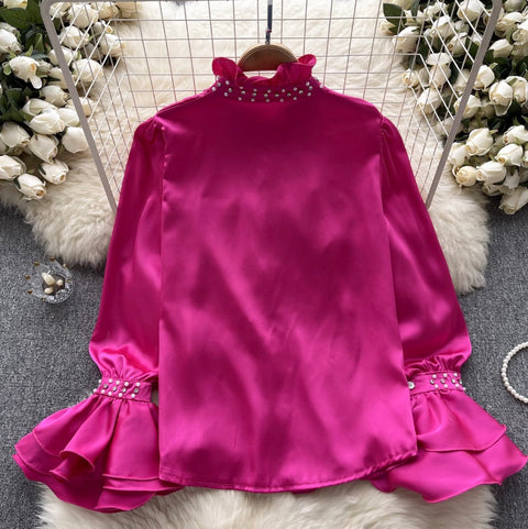 Courtly Beaded Ruffled Shirt