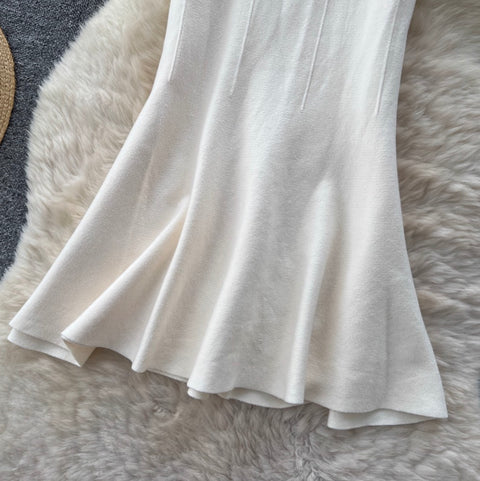 High-waist Fishtail Knit Skirt