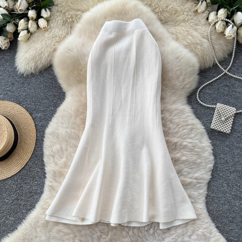 High-waist Fishtail Knit Skirt