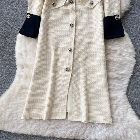 French Style Sweater Dress with Belt