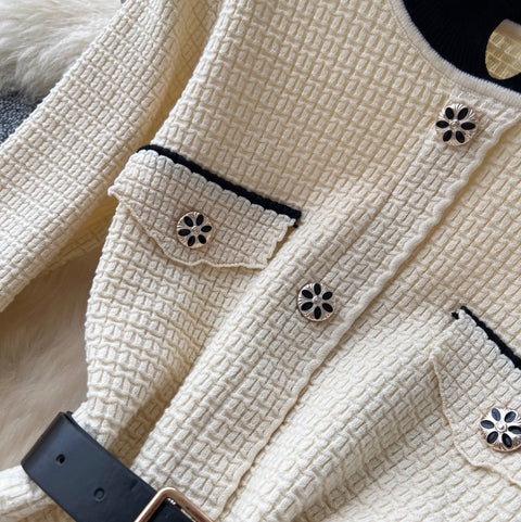 French Style Sweater Dress with Belt