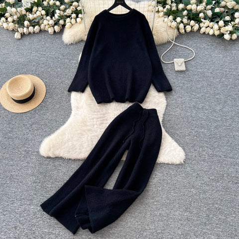 Loose-fit Sweater & Trousers Knit 2Pcs