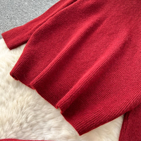 Loose-fit Sweater & Trousers Knit 2Pcs