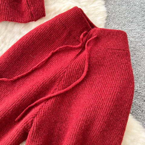 Loose-fit Sweater & Trousers Knit 2Pcs
