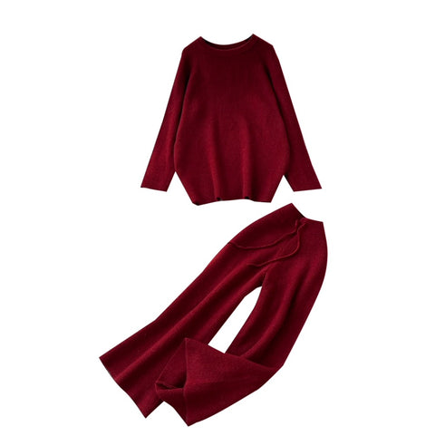 Loose-fit Sweater & Trousers Knit 2Pcs