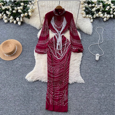 Niche Rhinestone Studded Dress