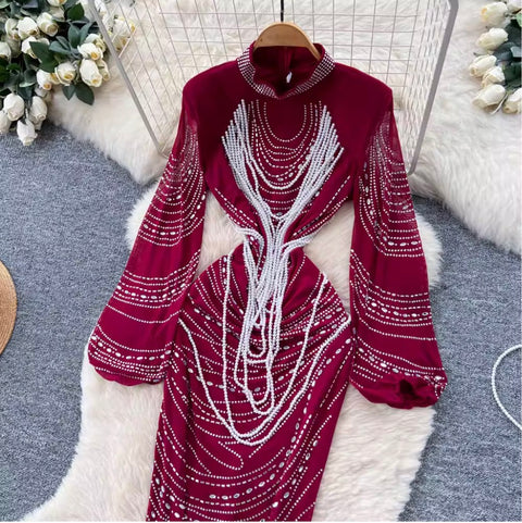 Niche Rhinestone Studded Dress