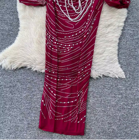 Niche Rhinestone Studded Dress