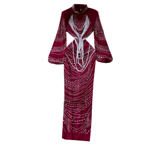 Niche Rhinestone Studded Dress