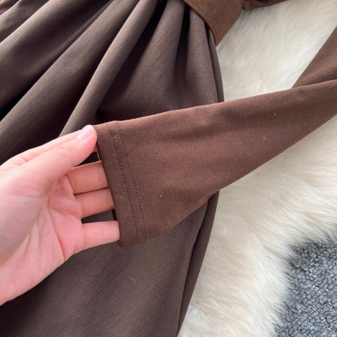 Premium V-neck Patchwork Dress