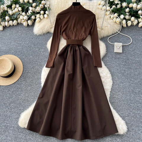 Premium V-neck Patchwork Dress