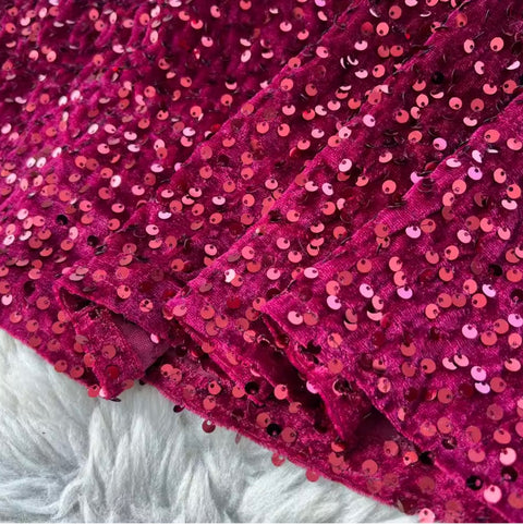 V-neck Velvet Sequined Fishtail Dress