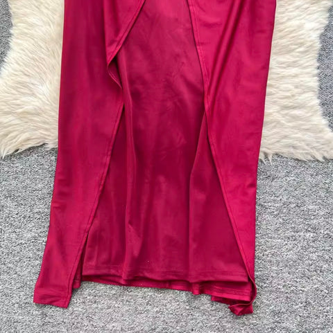 Premium Crew Neck Split Dress