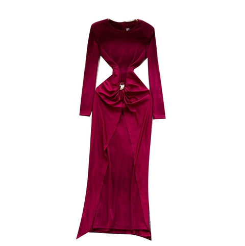 Premium Crew Neck Split Dress