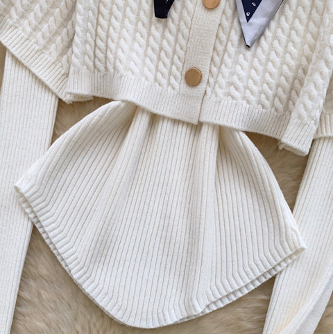 Twisted Cardigan & Sweater 2Pcs