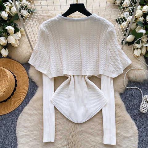 Twisted Cardigan & Sweater 2Pcs
