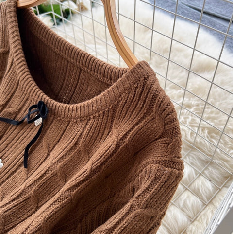 Ruffled Cardigan & Slim Skirt 2Pcs