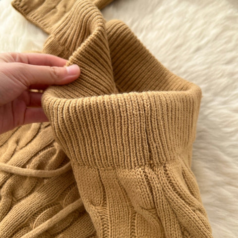 Twisted Sweater & Skirt Knitted 2Pcs