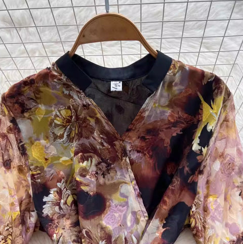 French Style Floral Print Dress