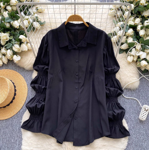 Hollowed Knitwear & Bottoming Shirt 2Pcs