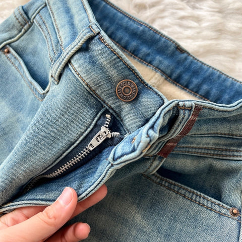 Korean Style Distressed Straight Jeans