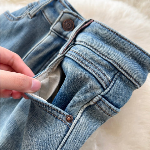 Korean Style Distressed Straight Jeans