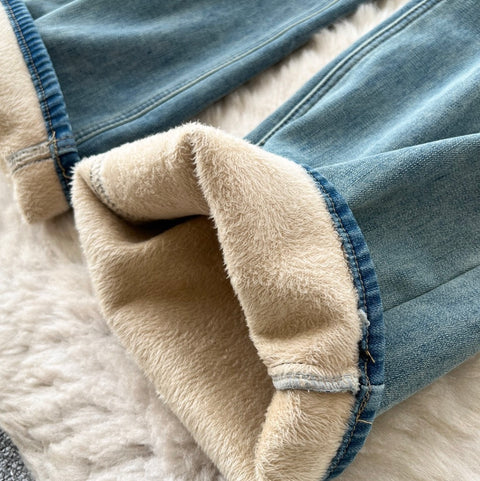 Korean Style Distressed Straight Jeans