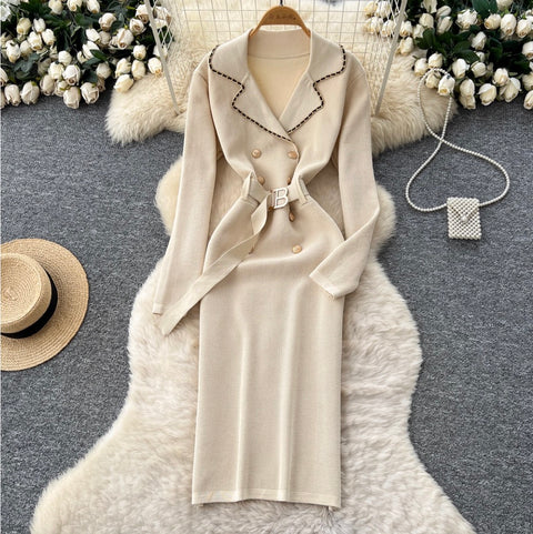Double-breasted Tweed Cardigan Dress