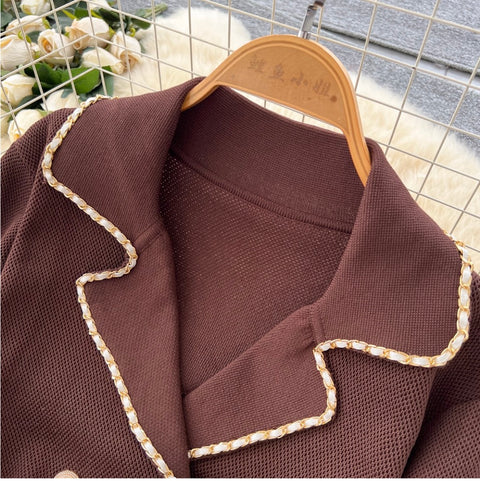 Double-breasted Tweed Cardigan Dress