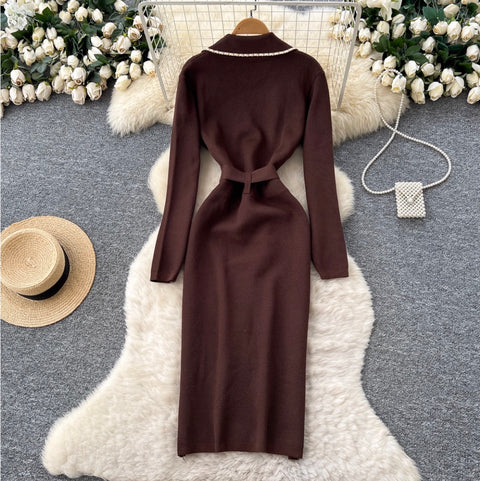 Double-breasted Tweed Cardigan Dress