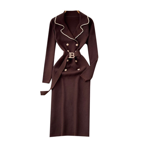 Double-breasted Tweed Cardigan Dress