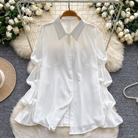 Sleeveless Cardigan & Bottoming Shirt 2Pcs