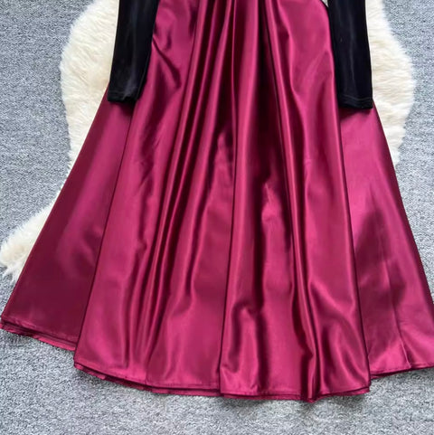 Premium Suede Patchwork Dress