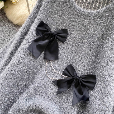 3D Bow Irregular Design Sweater