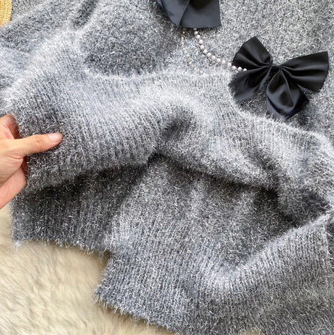 3D Bow Irregular Design Sweater