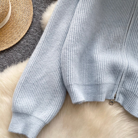 Furry Patchwork Hooded Short Cardigan