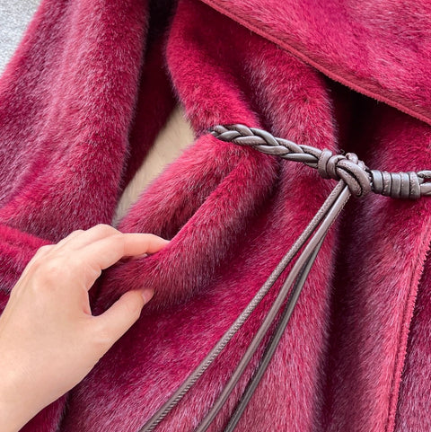 V-neck Lapeled Thermal Coat