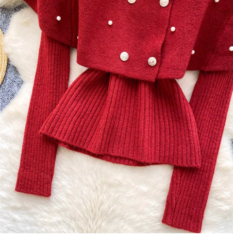 Vintage Beaded Cape & Sweater 2Pcs